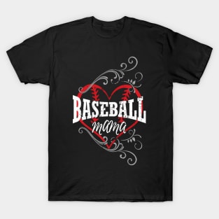 Baseball For Moms With Baseball Heart T-Shirt